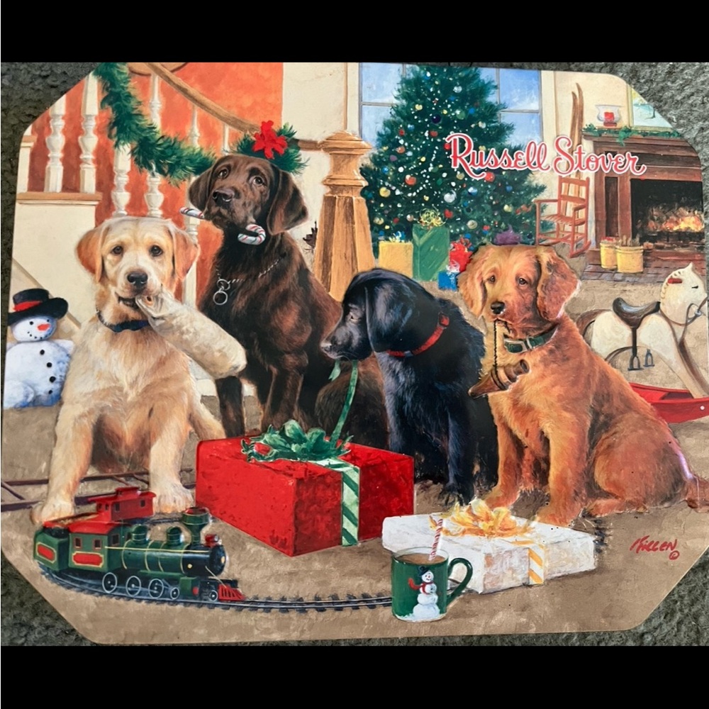 Russell stover holiday Christmas dog tin